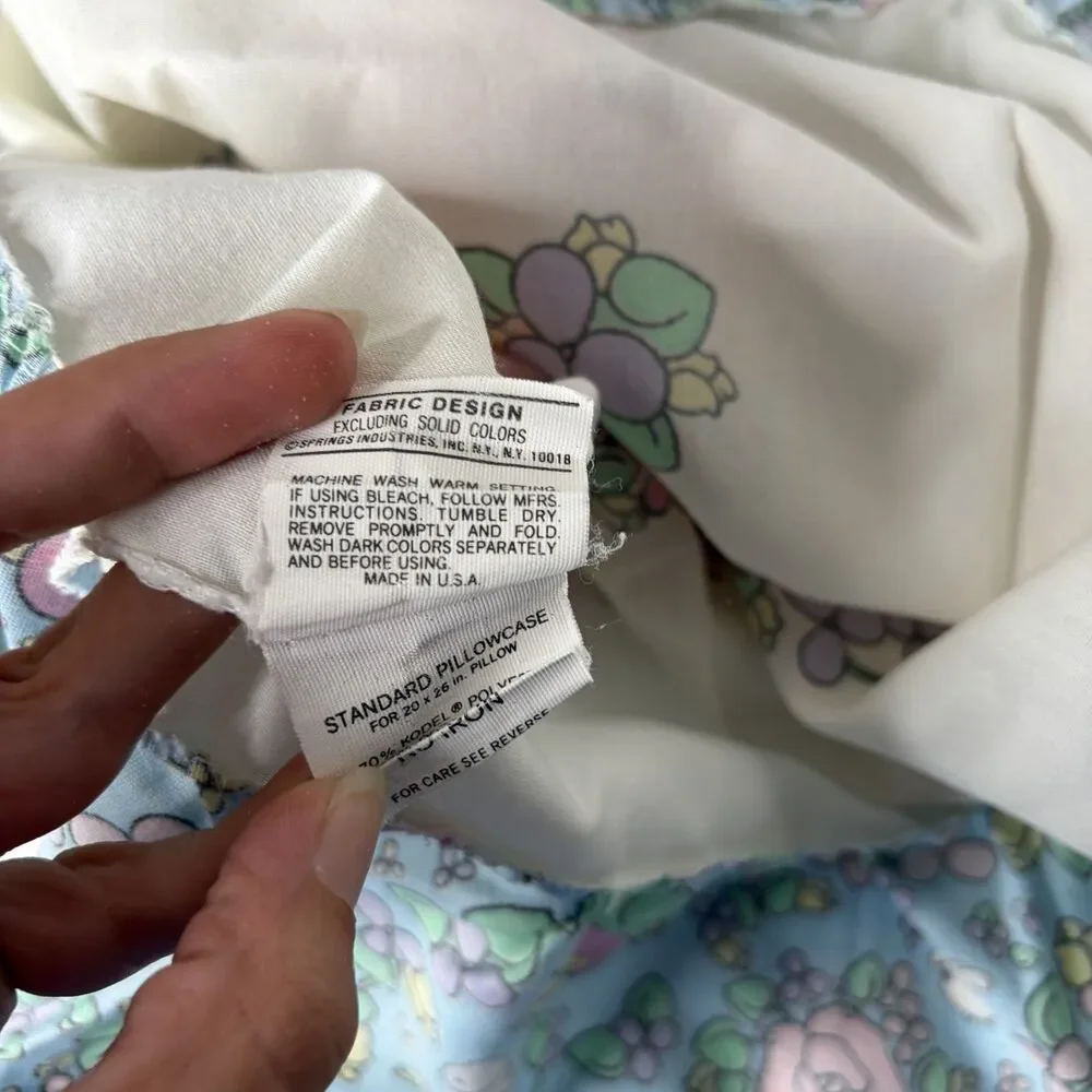 Vintage Precious Moments Pillow Case Goose Springmaid Ruffle Standard